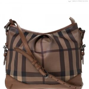 Burberry Brown Hartham Smoke Check Womens Crossbody Bag